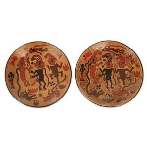  Ceramic plates, Chimu Warriors (pair)