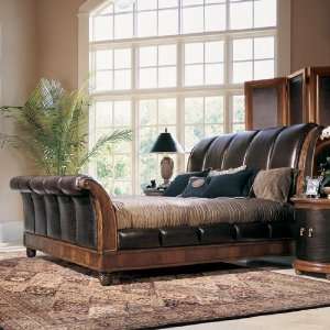  American Drew Bob Mackie Classics Sleigh Bed with Leather 