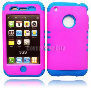 Blue Skin + Pink Phone Cover For Apple iPhone 3G 3GS Hard Case 2 in 1 