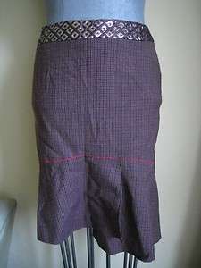 Blumarine Asymmetrical Wool Plaid Tulip Skirt w/ Zippers 38  