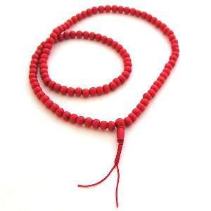  Mala, Red Buffalo Bone; (Meditation Rosary) Health 