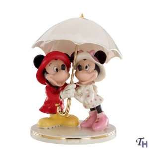  Lenox Disney Mickey & Minnie Singing In The Rain Figurine 