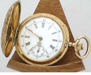 Victorian 14ct rose gold ladies full hunter fob watch, pocket watch 