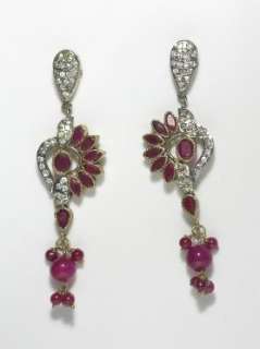 BOLLYWOOD FASHION RUBY NEW VICTORIAN EARRING DANGLES  
