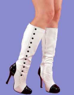 White Button Spats Victorian Steampunk Gangster Boots 843226004601 