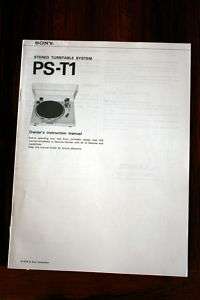 Sony PS T1 Turntable Owners Manual *Original*  