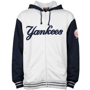   Yankees White Heavyweight Full Zip Hoody Sweatshirt