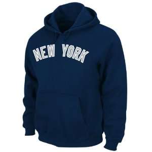 New York Yankees Sweatshirt Navy NX Flock Hooded Fleece Pullover 
