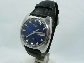 Vintage Retro SEIKO Automatic 7006 7119 Blue Dial Mens 1970s watch 
