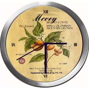  MCVEY 14 Inch Coffee Metal Clock Quartz Movement Kitchen 