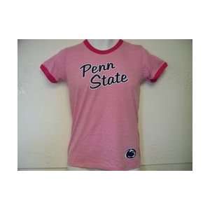  Penn State Womens T Shirt Pink Ringer Cursive Sports 