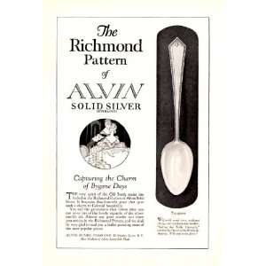 1923 Ad Richmond Pattern of Alvin Solid Silver Spoon Original Vintage 