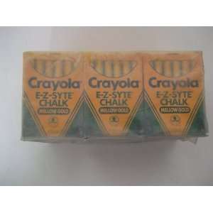  Crayola, E Z Syte Chalk, Mellow Gold, 12 Chalks Per Box, 3 