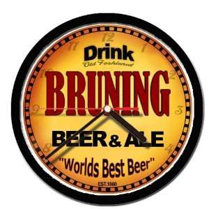  BRUNING beer and ale cerveza wall clock 