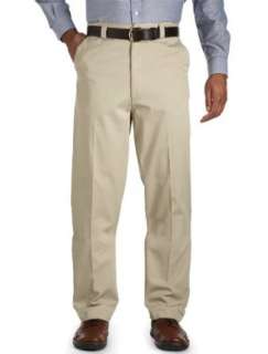   Harbor Bay Big & Tall Waist Relaxer Flat Front Twill Pants Clothing