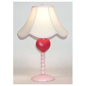  Sweet Love Pink Table Lamp with Red Heart