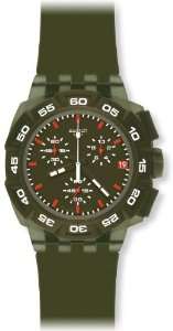   Swatch Mens SUIG401 Rubber Analog with Green Dial Watch Swatch