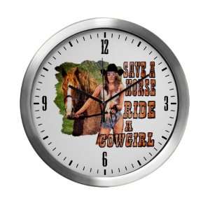  Modern Wall Clock Country Western Lady Save A Horse Ride A 