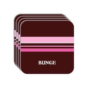 Personal Name Gift   BUNGE Set of 4 Mini Mousepad Coasters (pink 