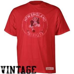 Mitchell & Ness New England Patriots Scarlet Vintage Premium T shirt