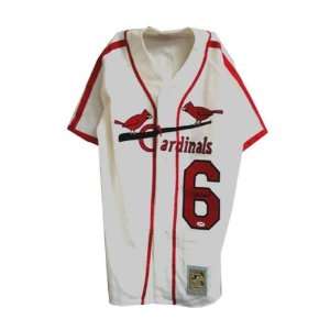  Signed Stan Musial Uniform   Mitchell Ness white 