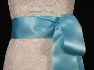 Tiffany Blue satin ribbon bridal wedding sash 2 3/4NEW  