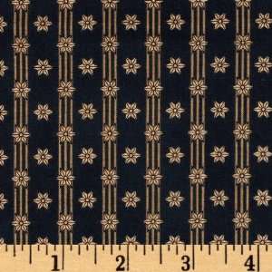  44 Wide Moon & Stars Stripe Navy Fabric By The Yard 