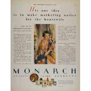 1928 Vintage Ad Monarch Food Products Woman Telephone   Original Print 