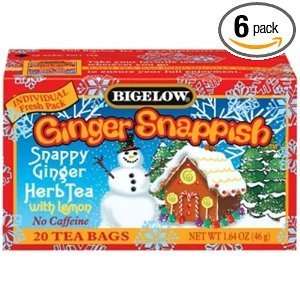 Pack of 6) Bigelow Ginger Snappish Tea, 1.73 Ounce Boxes, 20 tea bags 