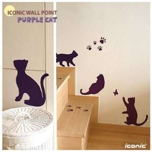  Purple Cat Wall Stickers