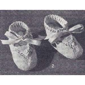  Vintage Crochet PATTERNs to make   2 Styles of Thread Baby Booties 