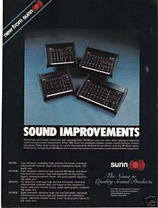 1982 VINTAGE AD FOR Sunn SR Series 400 4100 6100 Mixers  