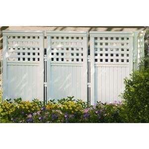 SET 4 Panels   Suncast Durable White Resin Outdoor Privacy Screens 