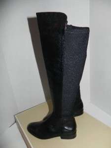 NEW Michael Kors Bromley Black Stretch Leather Boots Shoes size 5.5, 6 