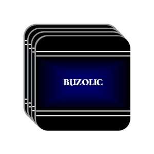 Personal Name Gift   BUZOLIC Set of 4 Mini Mousepad Coasters (black 