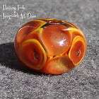 brown betty handmade glass lampwork bead flaming fools one day