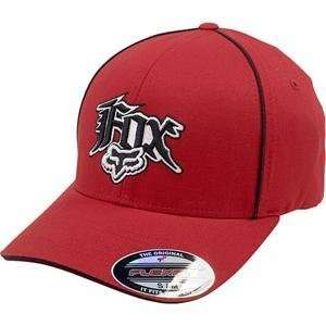  Fox Racing Sinner Flexfit Hat   Small/Medium/Red 
