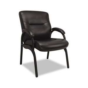  Alera® Plano Leather Guest Chair with Tubular Steel 