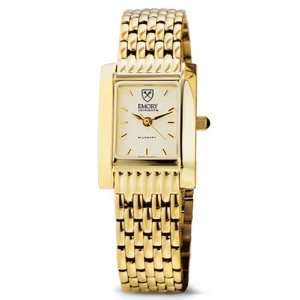 Emory University Womens Swiss Watch   Gold Quad Watch with Bracelet 