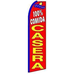  100% Comida Casera (Home Food) Swooper Flag Office 