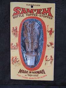 Hawaiian Sayem Bottle Stopper SUCK EM UP Hapa wood Cocojoes Hawaii 