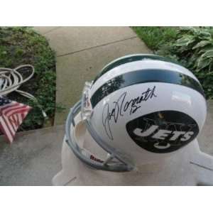  Autographed Joe Namath Helmet   Full size Throwback Hof 