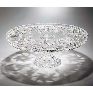Crystal Cake Plate on Foot   12.5 inches 