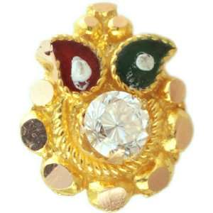  Meenakari Nath with CZ   18 K Gold 