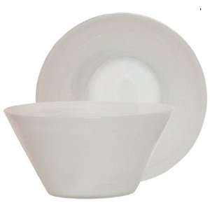  Art Glass Large White Calder Bowl 4 3/4H x 9 1/2D