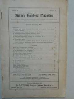 1906 Sturms Statehood Oklahoma Indian Territory Magazin  