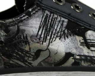 ED Hardy Mens lowrise OAKLAND distressed Shoes skull  