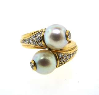CHIC Bulgari 18k Gold, Diamond & Pearl Lady Ring  
