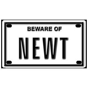  Beware of Newt 2 1/4 X 4 Embossed Aluminum Sign Kitchen 