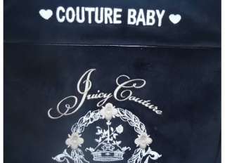 NEW JUICY COUTURE Black Velour Stroller Diaper Baby Bag  